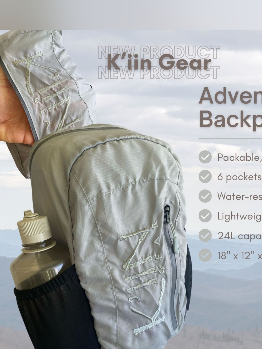 Packable Backpack 24L Foldable Lightweight Camping Hiking K'IIN GEAR Adventure